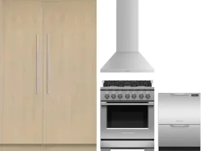 5 Piece Package Includes Refrigerator, Freezer, Range, Hood And Dishwasher